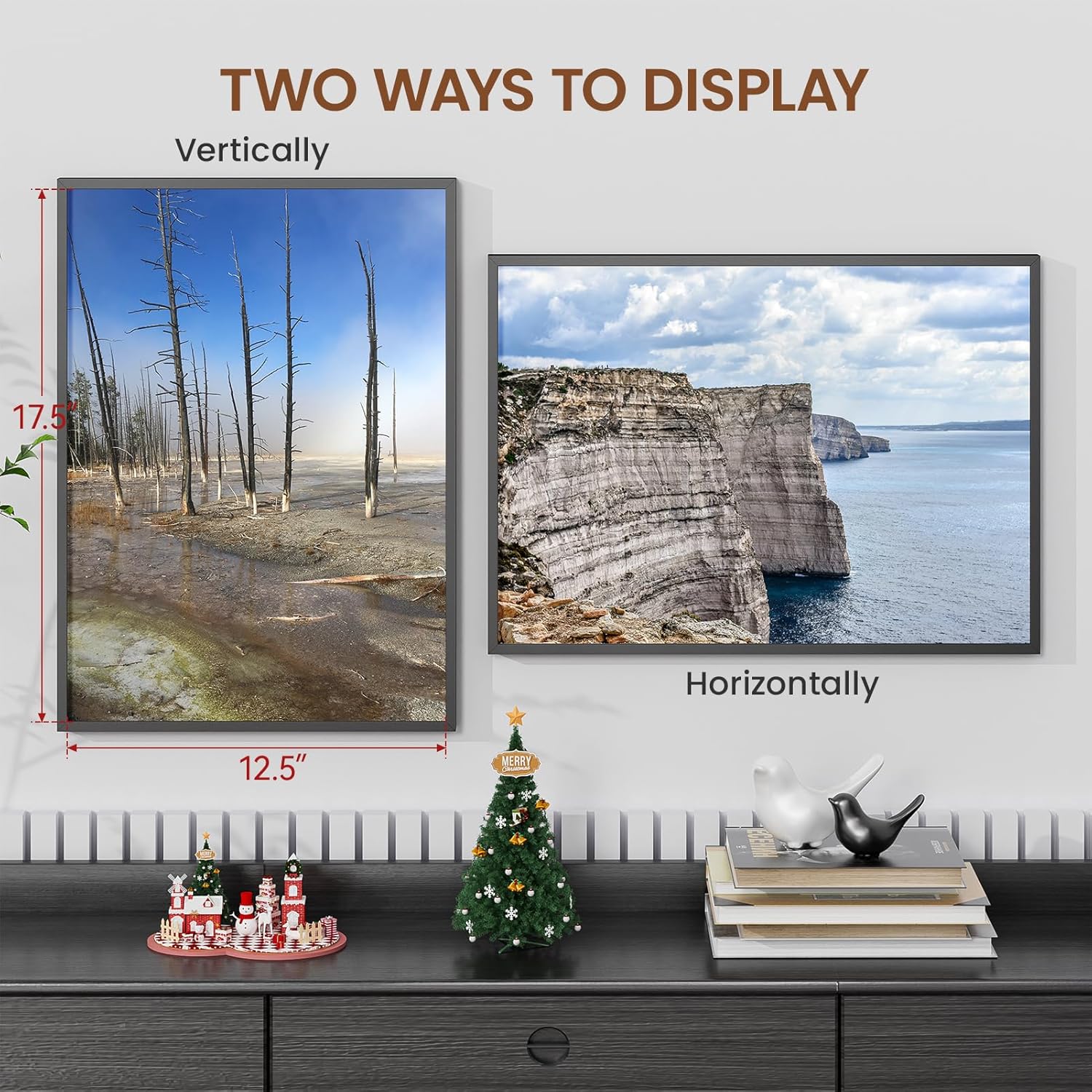 Heimlove 13x18 Metal Picture Frame,Black Aluminum Photo Frames-Real Tempered Glass,Wall Gallery Poster Puzzles Artwork frame Mounting Horizontally or Vertically Decor for Wall-1Pack