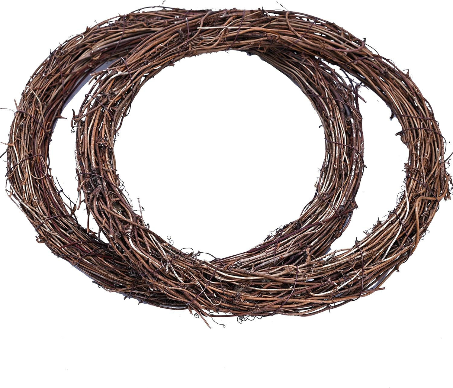 Byher Grapevine Wreath, 2 PCS 12 Inch Natural Vine Wreath for Crafts (Wreath Frame)