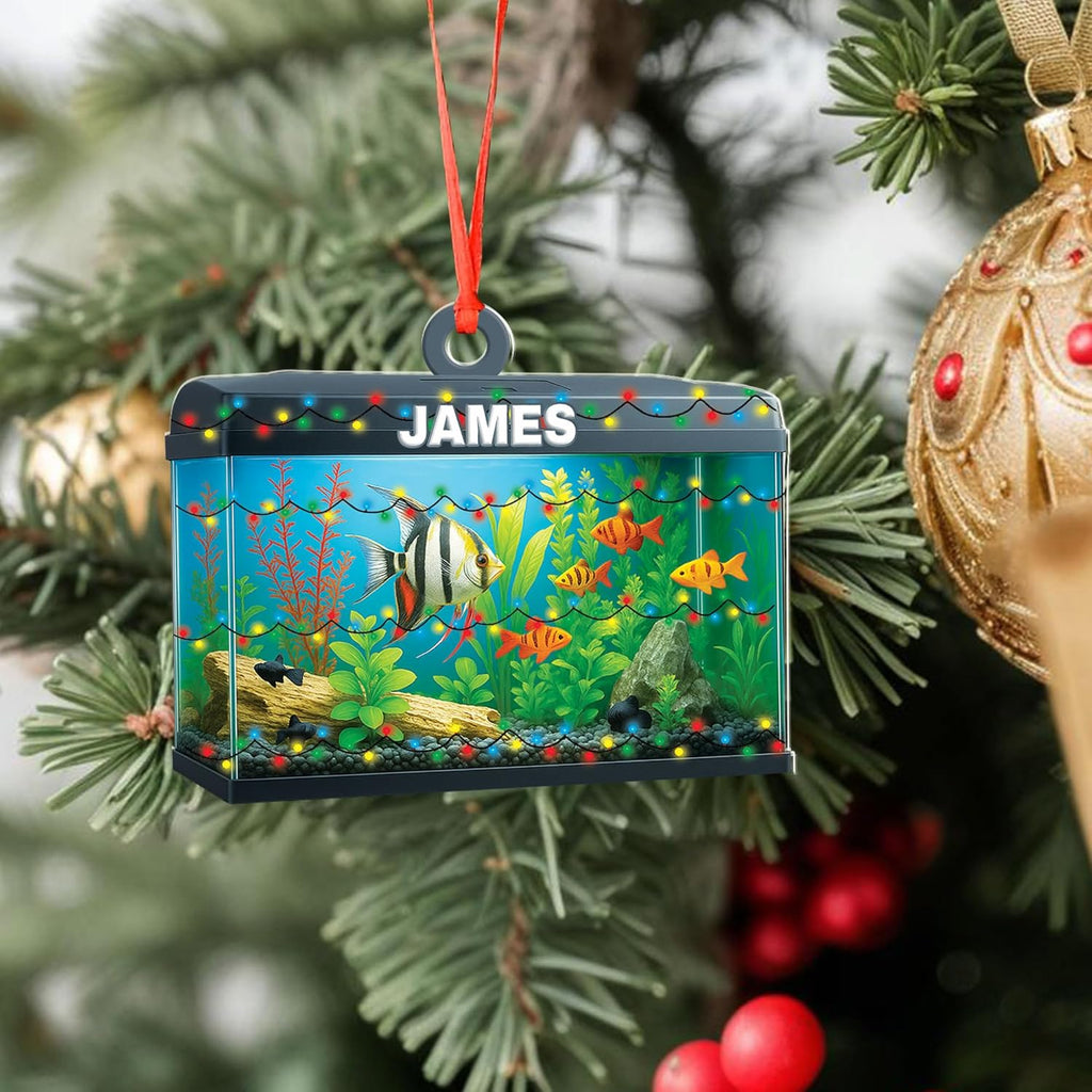 Personalized Aquarium Fish Tank Ornament, Fishes Christmas Ornament, Underwater Aquarium Ornament, Aquarium Decorations for Fish Tank, Gift for Ocean Lovers, Scuba Divers (FT2)