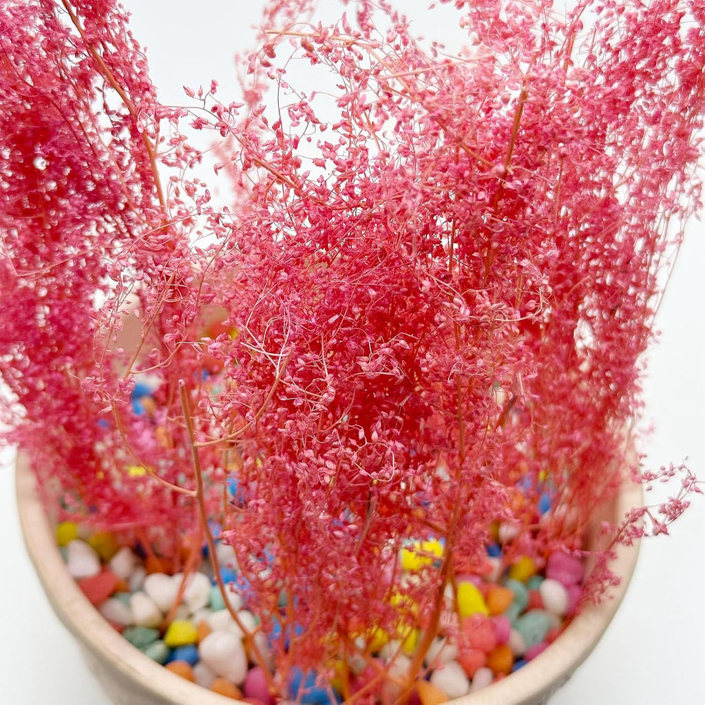 Woohome Static Grass Tuft Model Railway Artificial Grass Bushy Flower Cluster Vegetation Groups for Train Landscape Railroad Scenery, Pink