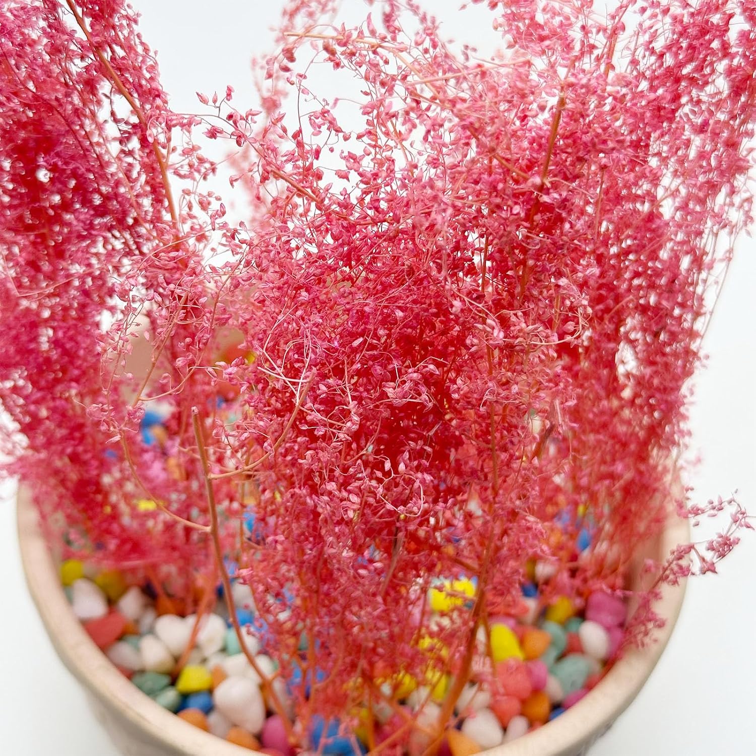 Woohome Static Grass Tuft Model Railway Artificial Grass Bushy Flower Cluster Vegetation Groups for Train Landscape Railroad Scenery, Pink