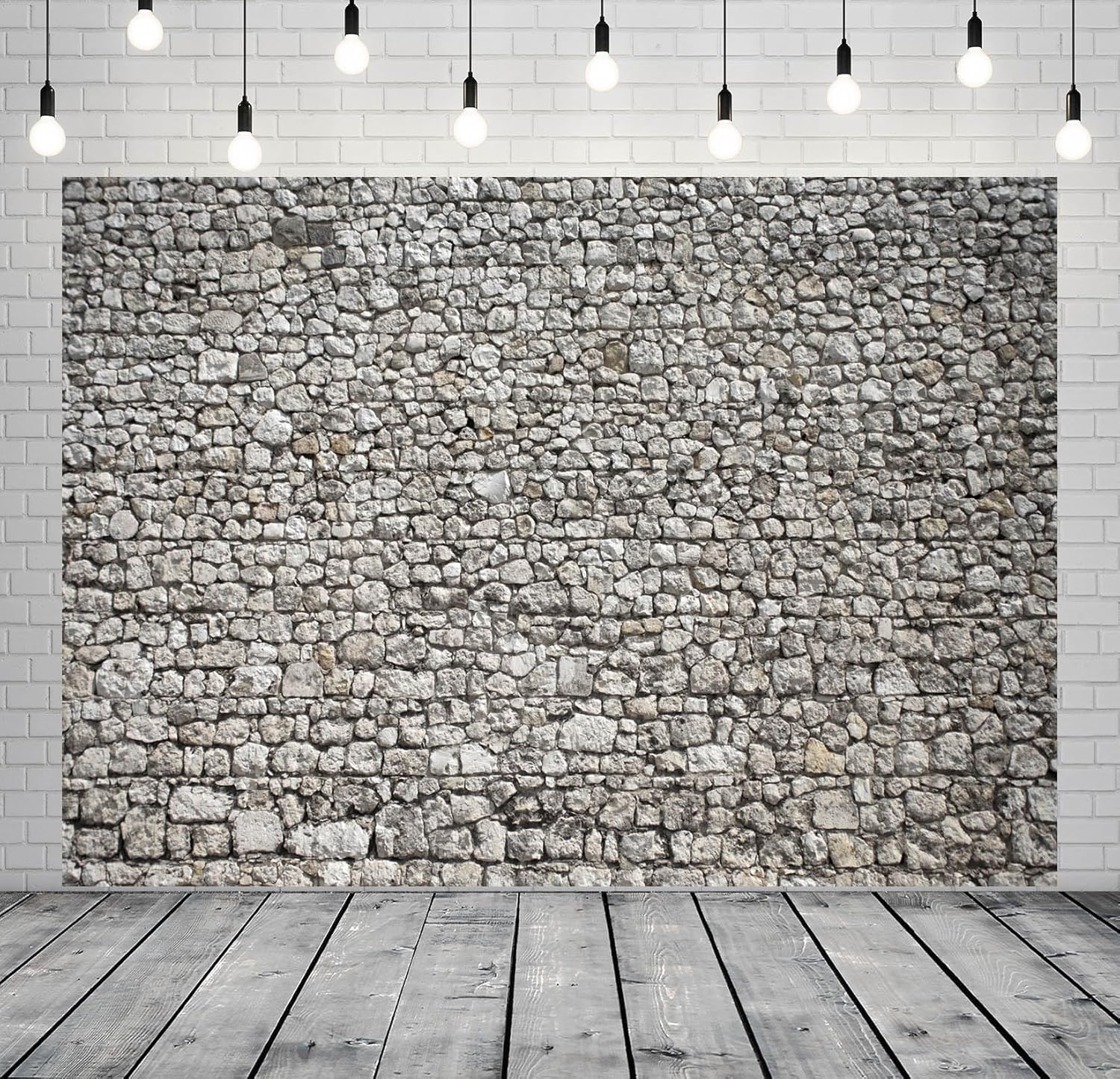 BELECO 10x6.5ft Fabric Stone Wall Backdrop for Photography Textured Brick Rock Stone Wall Background Vintage Stone Wall for Party Decorations Studio Booth Photo Props Wallpaper