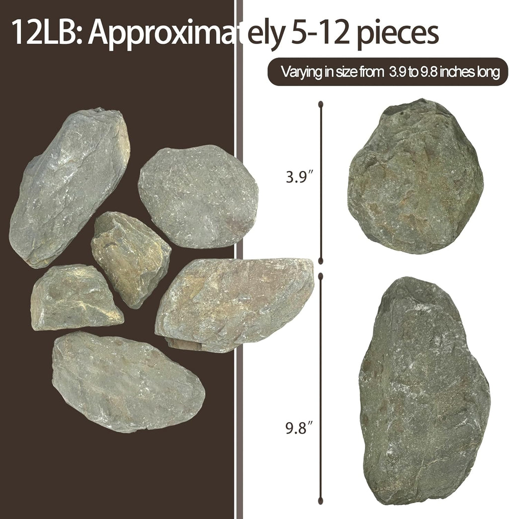 7/12 Pounds Natural Stream Slab Stones,Dragon-Rock Stone,Seiryu Stones Perfect for Aquariums,Fish Tanks,Terrariums,Landscaping Model,Reptile Rest Rock (Stream Slab Stones, 12 LB)