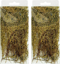 Woohome Static Grass Tuft Long Shrub Vegetation Groups Miniature Shrubs Model Bushes for DIY Model Train Landscape Railroad Scenery, Yellow-Green