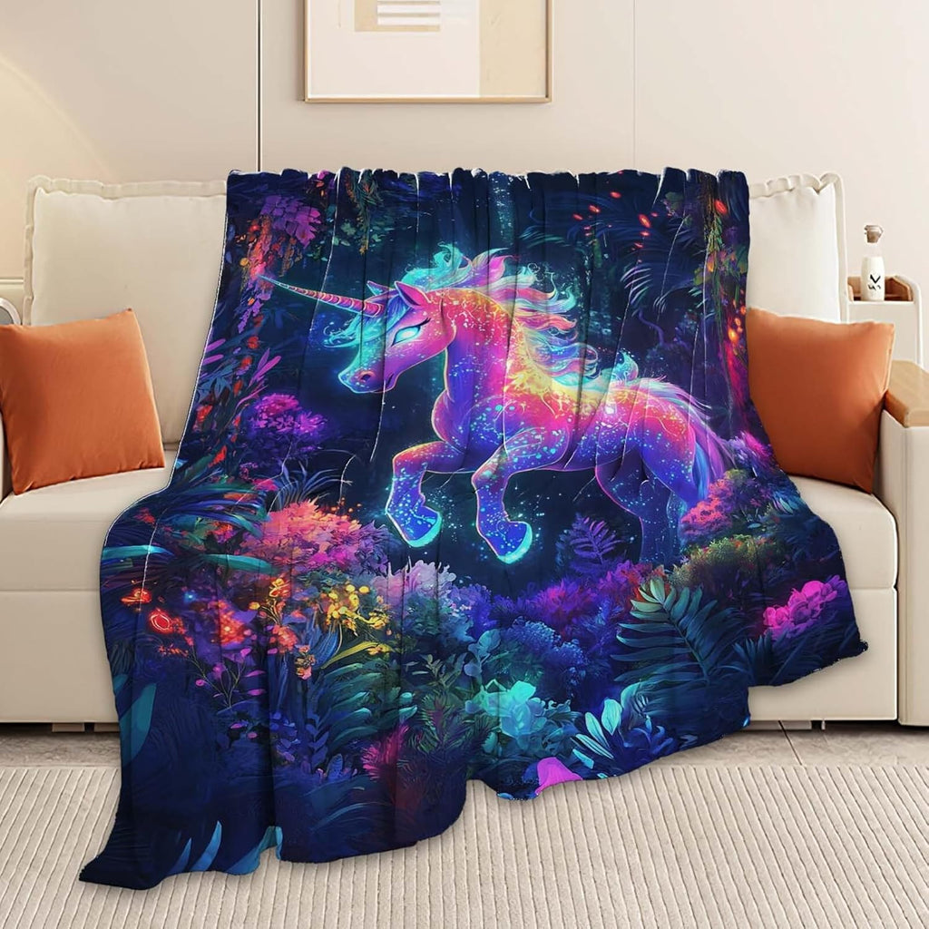 Unicorn Throw Blanket Unicorn Stuff Gifts for Kids Girls Boys Adults Women Man Soft Cozy Warm Plush Fluffy Fuzzy Fleece Blanket Decor 40''X50''
