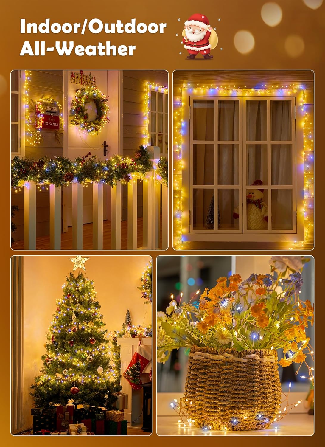 Twinkling Fairy Lights Plug in, 10FT 200LED Twinkle Lights - Firecracker String Lights, Christmas Tree Lights Waterproof for Bedroom, Garden, Patio, DIY Wreath, Indoor Outdoor Christmas Decorations