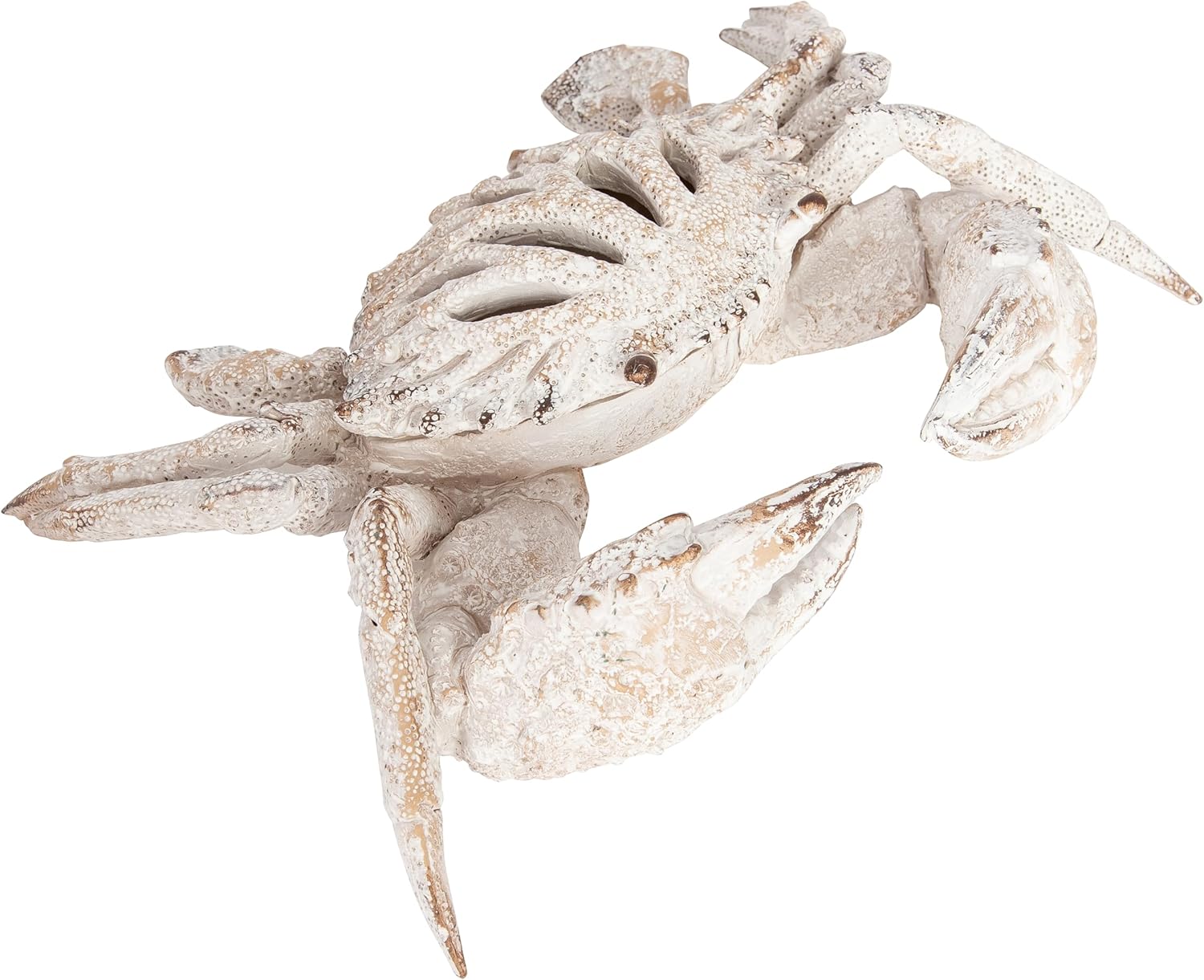 White Coral Crab Statue – Coastal Coral Reef Ocean Decor for Beach House | Polystone Nautical Figurine for Shelf, Tabletop, or Mantel Display (11” x 10”) by Corner Merchant