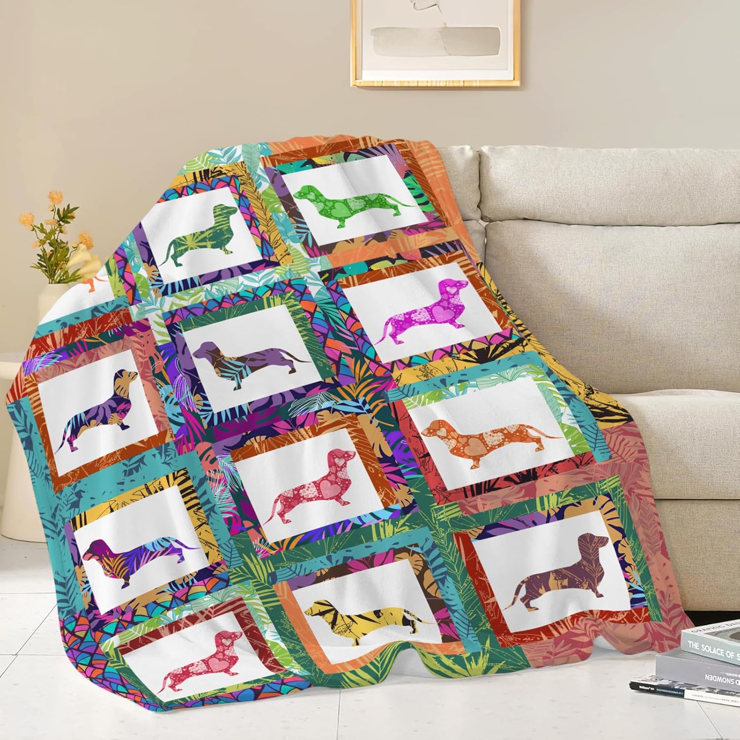 Dachshund Throw Blanket Dachshund Puppy Stuff Weiner Dog Gifts for Women Adults Men Dog Lover Kids Girls Boys Soft Cozy Warm Plush Fluffy Fuzzy Fleece Blanket Decor 60''X80''