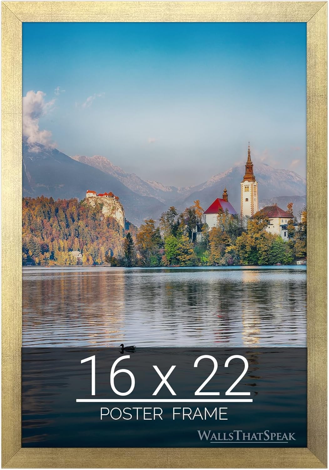 wallsthatspeak 16x22 Gold Picture Frame for Puzzles Posters Photos or Artwork