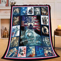 Wolf Throw Blanket American Flag Wolf Stuff Gifts for Kids Girls Boys Adults Women Men Soft Cozy Warm Plush Fluffy Fuzzy Fleece Blanket Decor 40''X50''