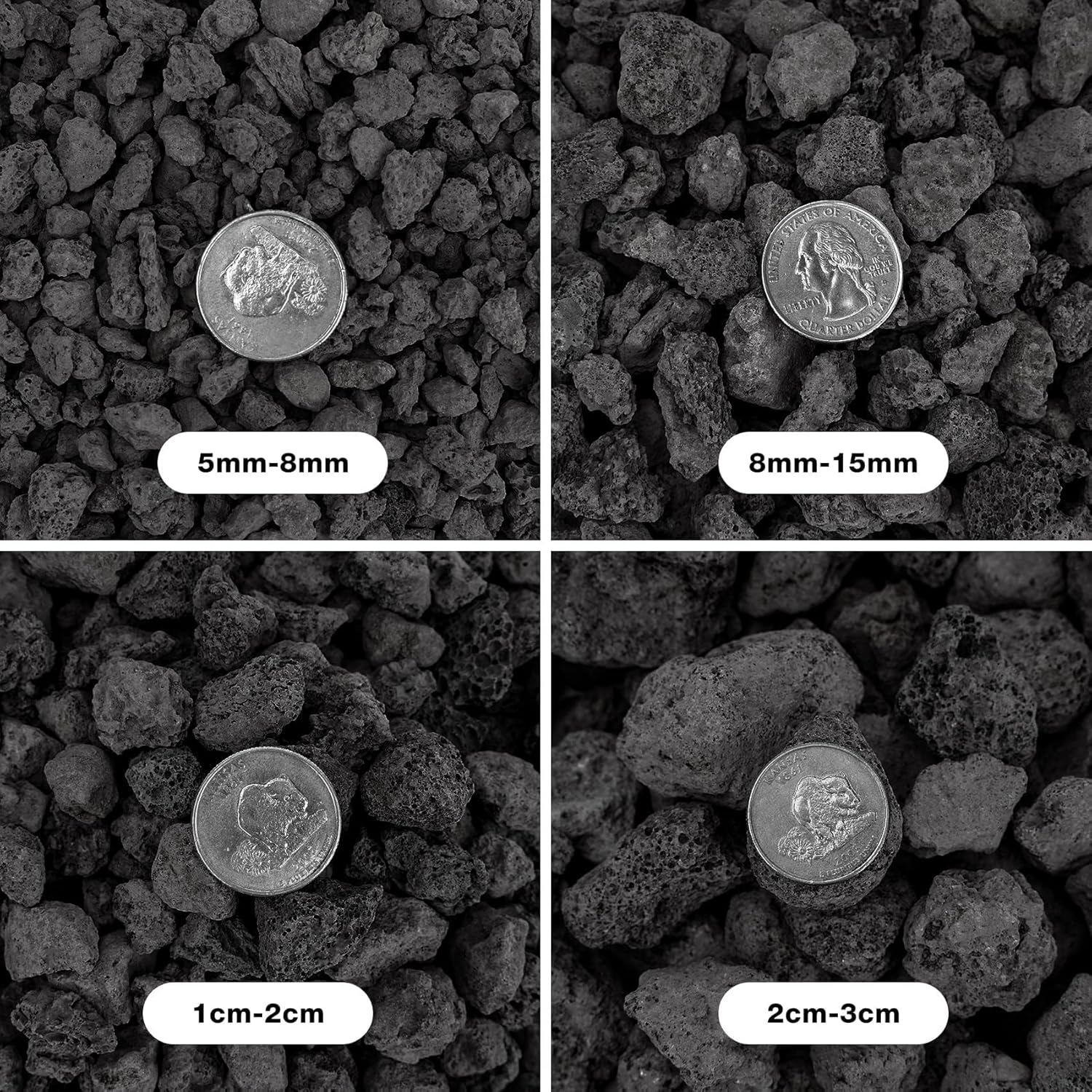 Mr. Fireglass Natural Lava Rock, 0.4"- 0.8" Small Volcanic Lava Rock for Indoor & Outdoor Fire Pits, Fireplaces, Fire Bowls & Fire Table, Decorative Garden Landscaping, Potted Plants -10 Pounds, Black