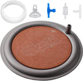 hygger Aquarium Air Stone, 4.1 Inch Nano Air Stone Makes Super Tiny Bubbles, Ultra Quiet Dissolved Oxygen Diffuser Small Airstone with Stainless Steel Base for Aquarium, Fish Tank & Hydroponic, Round