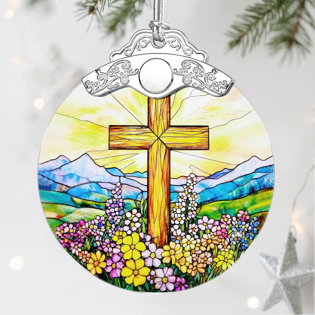 Religious Christmas Ornaments: Christian Cross Ornament, Christmas Tree Decorations, Christian Holiday Decor, Stocking Stuffers, Xmas Gift, Religious Gifts, Christian Gifts for Her & Him