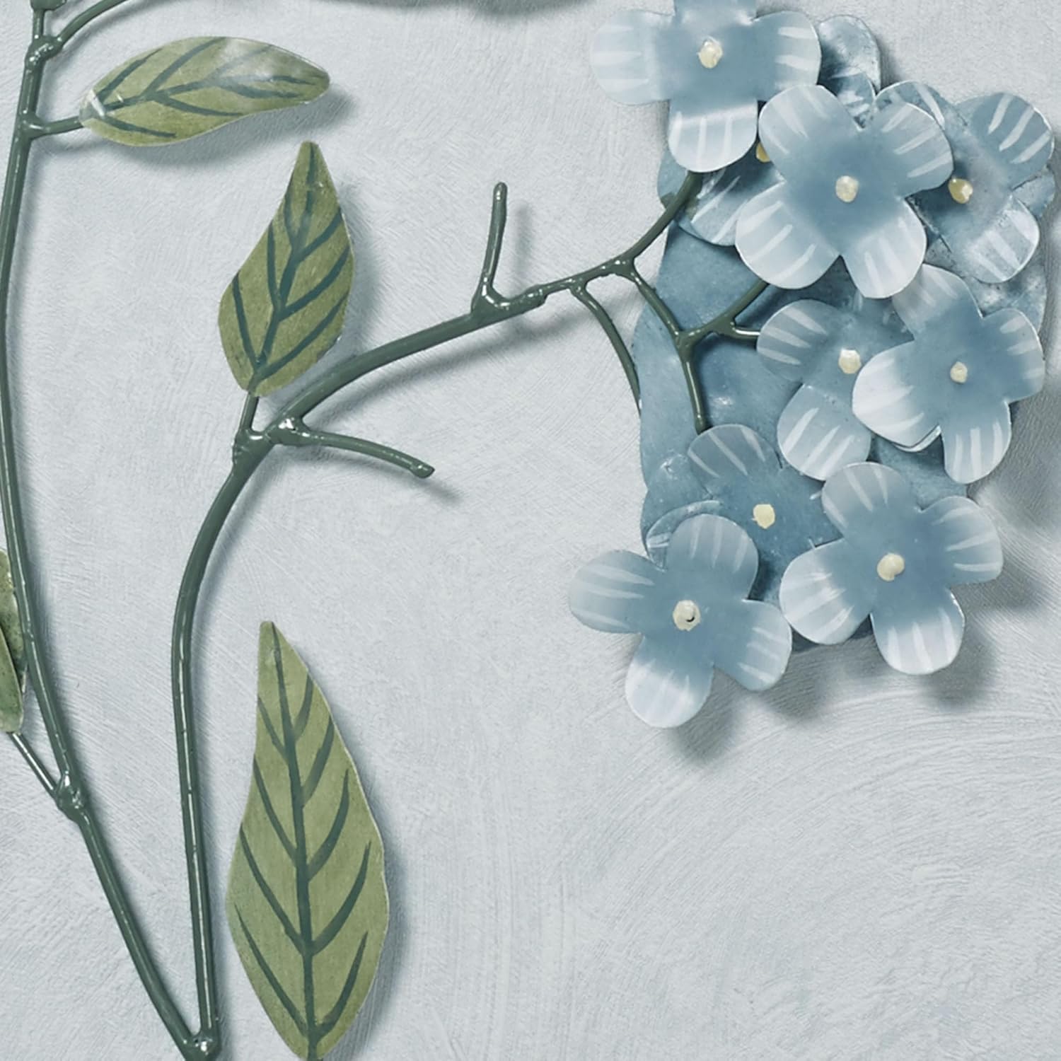 Blue Hydrangea Metal Wall Art Set of Two | Handcrafted Handpainted Floral Wall Sculptures by Joanne Ferrara | Home, Living Room, or Bedroom Decor | Flower Blossom Floral | Nature