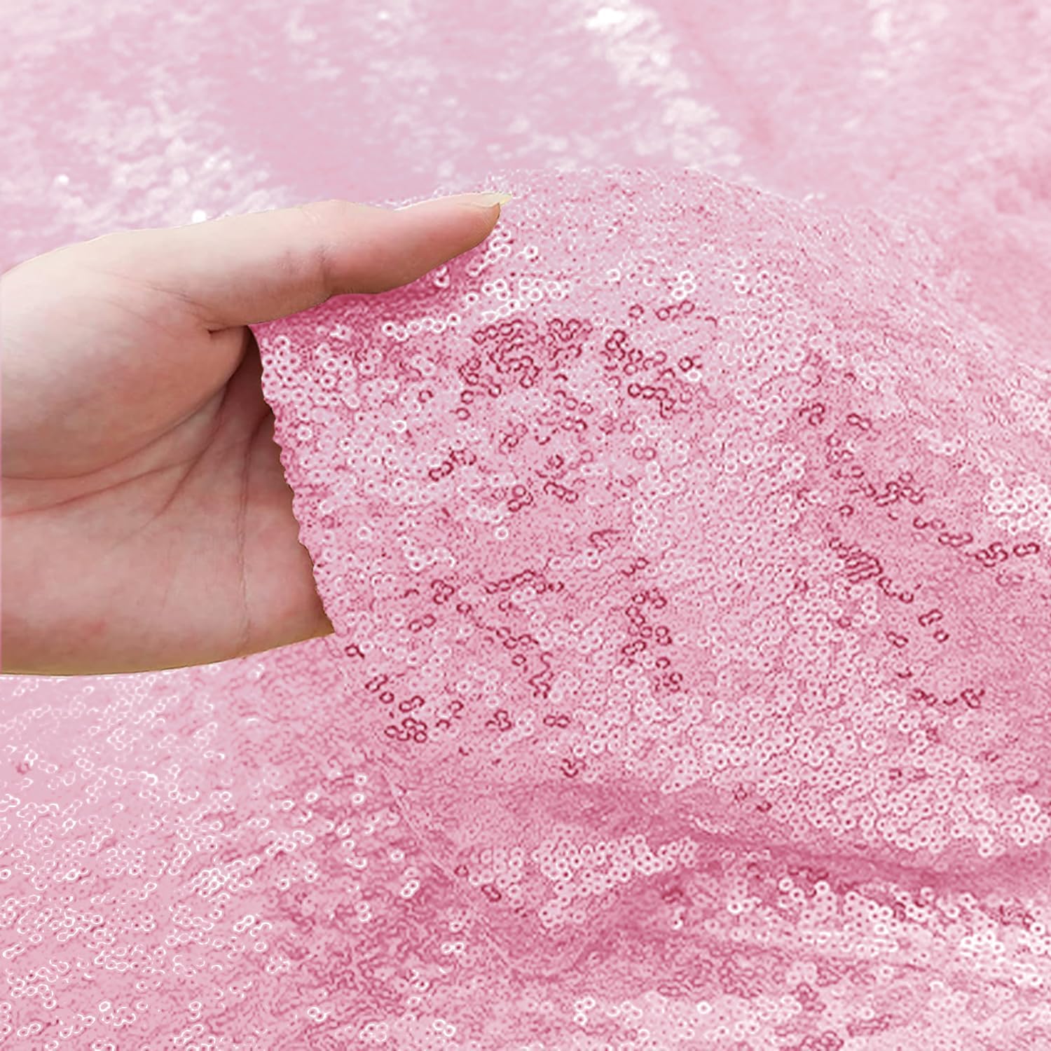 Sugargirl Matte Pink Sequin Backdrop Curtain 4 Panels 2FTx8FT Glitter Pink Background Drapes Sparkle Photography Backdrop for Party Wedding Birthday Wall Decoration