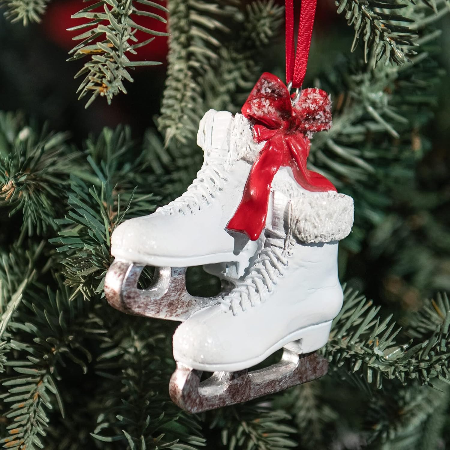 Decorative Ice Skate Christmas Ornament - Ice Skate Decorative Hanging Ornaments for Christmas Tree Figurine Ornaments High 3.46 Inch Braxio