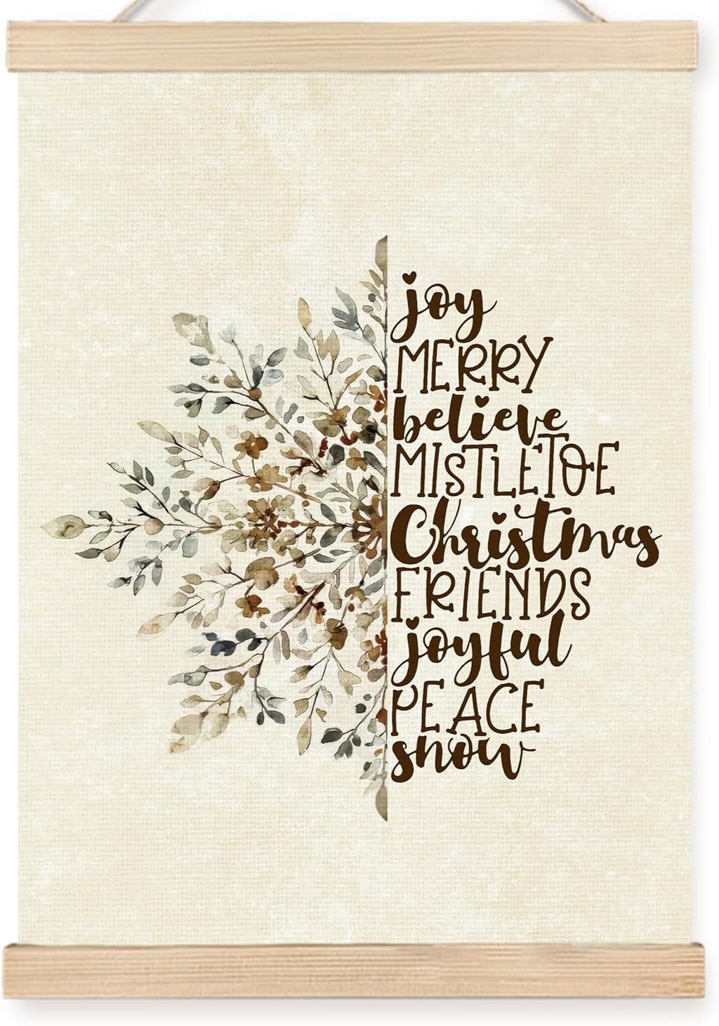 FDHSPAAM Christmas Snowflake Wall Art Decor, Neutral Christmas Decor, Beige Snowflake Winter Holiday Wall Art Posters for Home Bedroom Living Room, 12x16 Inch