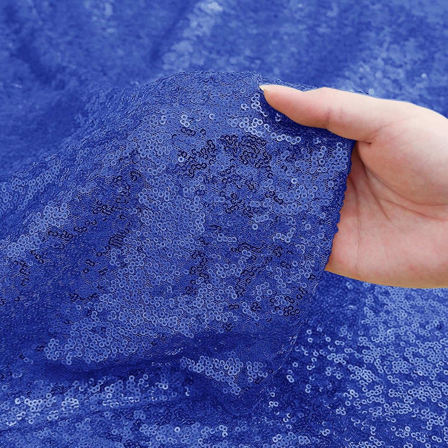Sugargirl Navy Blue Sequin Backdrop Curtain 4 Panels 2FTx8FT Glitter Navy Blue Background Drapes Sparkle Photography Backdrop for Party Wedding Birthday Wall Decoration