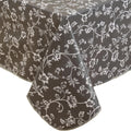 Heavy Duty Vinyl Tablecloth with Flannel Backing Waterproof Oil-Proof Plastic Table Cloth Stain-Resistant Wipeable Rectangle or Square Table Cover for Indoor and Outdoor (Grey Floral,54x54 Inch)