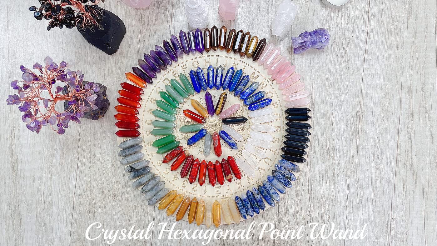 ZHIYUXI Opalite Crystal Opal Stone Crystals and Stones Opalite Gifts Healing Crystals and Healing Stones Magic Crystal Wand Reiki Witchcraft Therapy Meditation Accessories Decor 10 PCS