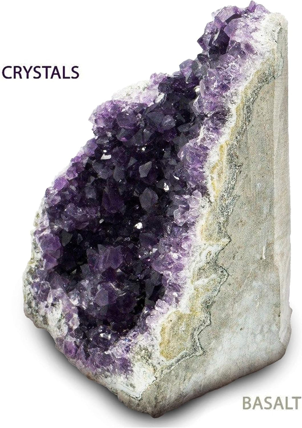 Natural Amethyst (0.5 lb to 1 lb) - 3" to 4.5" Height - Crystal Clusters Stone from Uruguay Raw Geode Quartz - Deep Purple Color