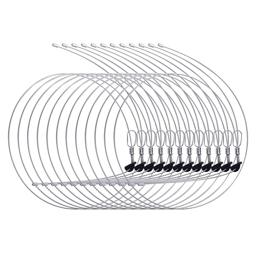 12Pcs Trap Wire (60in Long, 7x7, 3/32 Cable) Fits for Outdoor Survival and Hunting Adventures, Easy to Carry