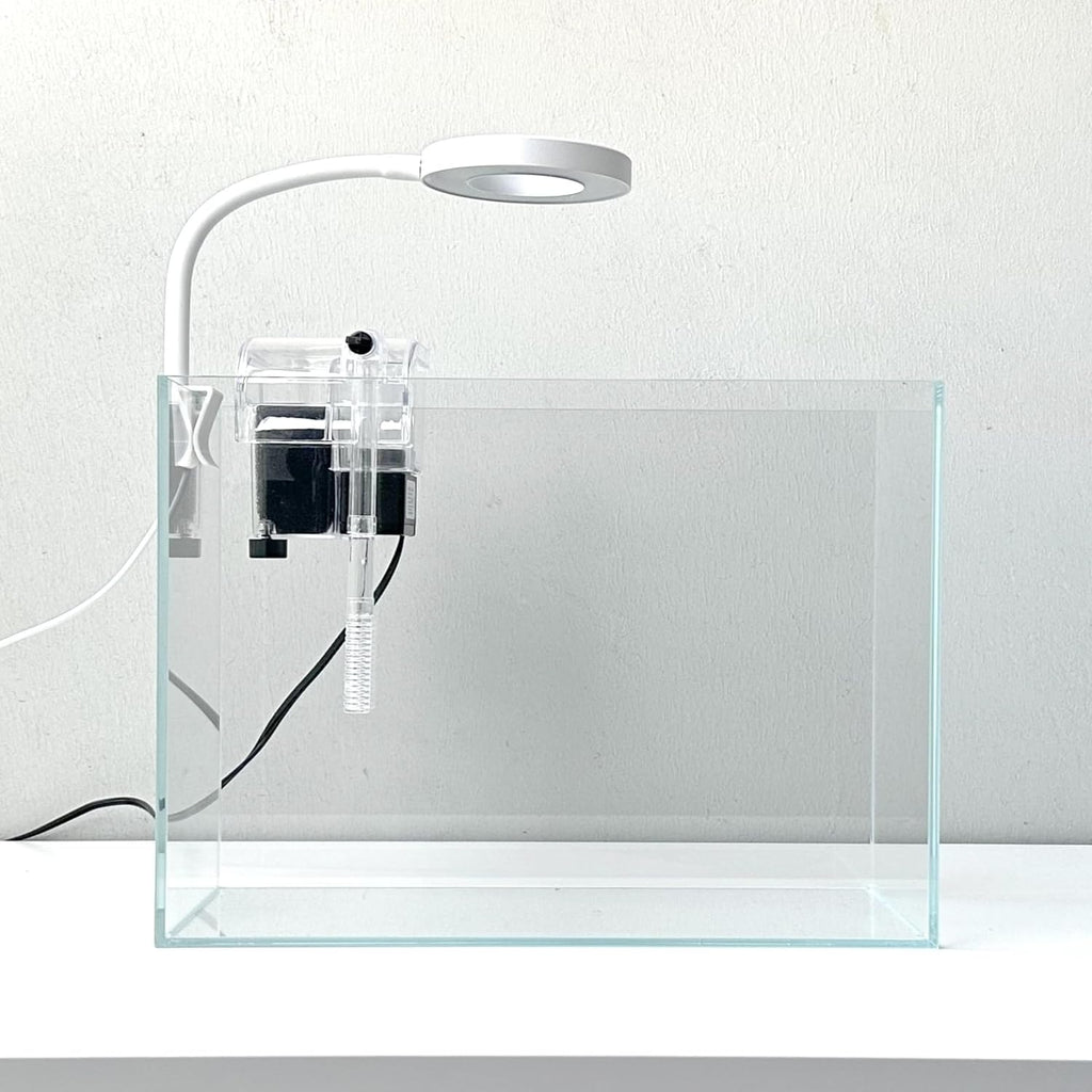 Nano Aquarium kit, Small Betta Fish Aquarium, 2.2 Gallon Rimless Glass Fish Tank with Filter and Light (Transparent, Essential)