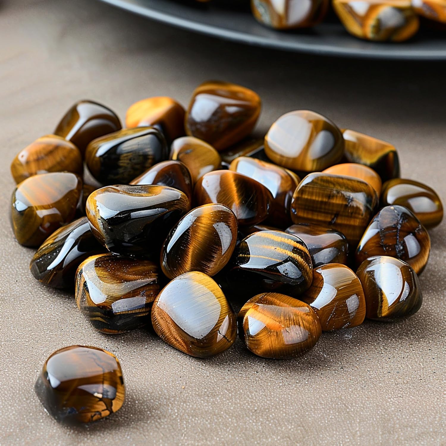 Polished Tigers Eye Crystal Chips Set, 0.4", 128 Pcs - Handpicked Tumbled Stones and Crystals Bulk for Healing, Reiki, Meditation, Witchcraft and Home Decor