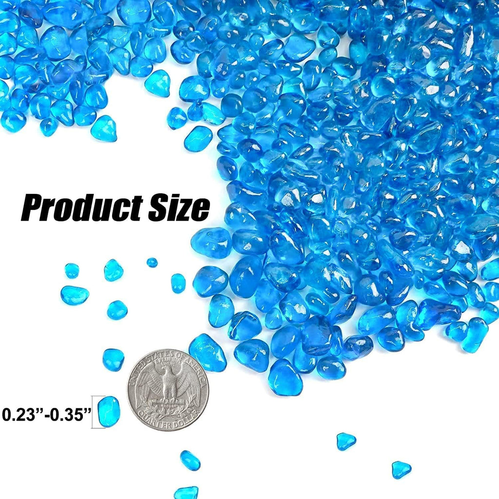Keedolla Fish Tank Blue Gravel 3 LB Sea Glass Stones Marbles Pebbles Gravel Rock for Aquarium|Fish Tank|Vase|Succulent Plants Decor - Lake Blue