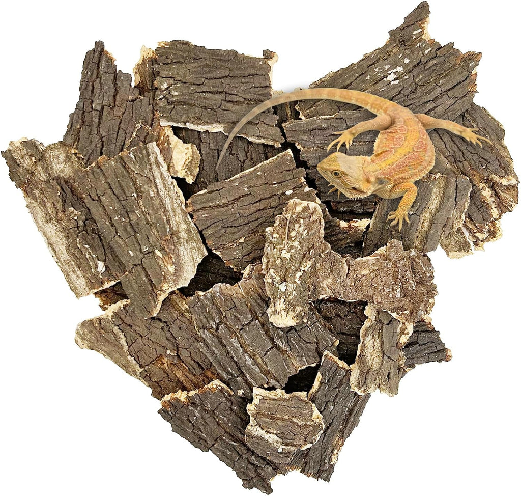 Reptile Cork Bark 1Lb Flat Cork Wood for Terrarium Small Tree Bark Pieces 3.9-5.9in Natural Bulk Cork Bedding Tank Substrate for Bearded Dragon Snake Spiders Geckos Tortoise Hermit Crabs