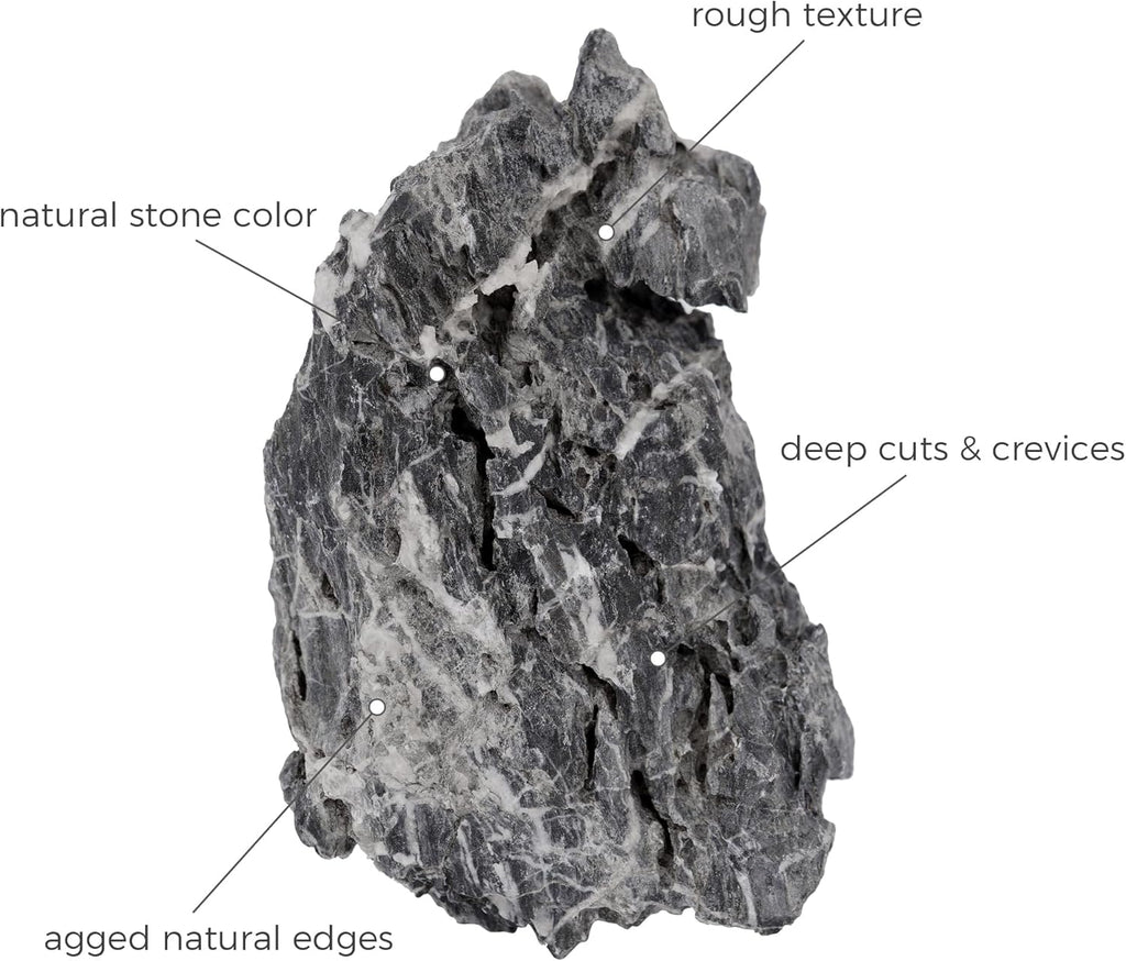 6-8 Inches Natural Seiryu Stone 6 PCS Aquarium Rocks for Aquascaping, Aquarium Landscaping, Terrariums, Fish Tank Decoration, Vivariums, Paludarium, Reptile and Amphibian Enclosures