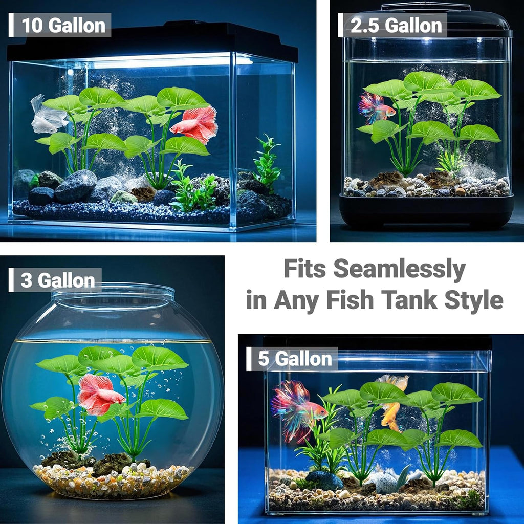 2-Pack Aquarium Decor Fish Tanks Decorations - 6inch Betta Fish Tank Plants Leaf Hammock, Artificial Silk Aquarium Plants for Betta Fish Tank Accessories, Goldfish, Reptiles Plant Decor Driftwood