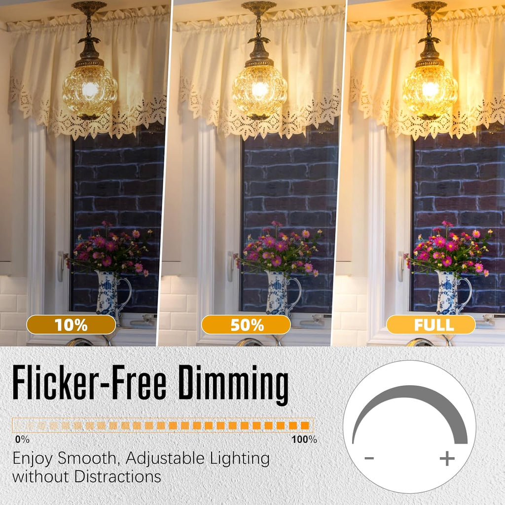 Edison Bulbs 60 watt Equivalent LED, E26 Bulb Dimmable, Soft White 2700K, ST58 Vintage Light Bulbs, 90+ CRI, 6W 600LM, E26 Medium Base, Clear Glass, 18 Pack