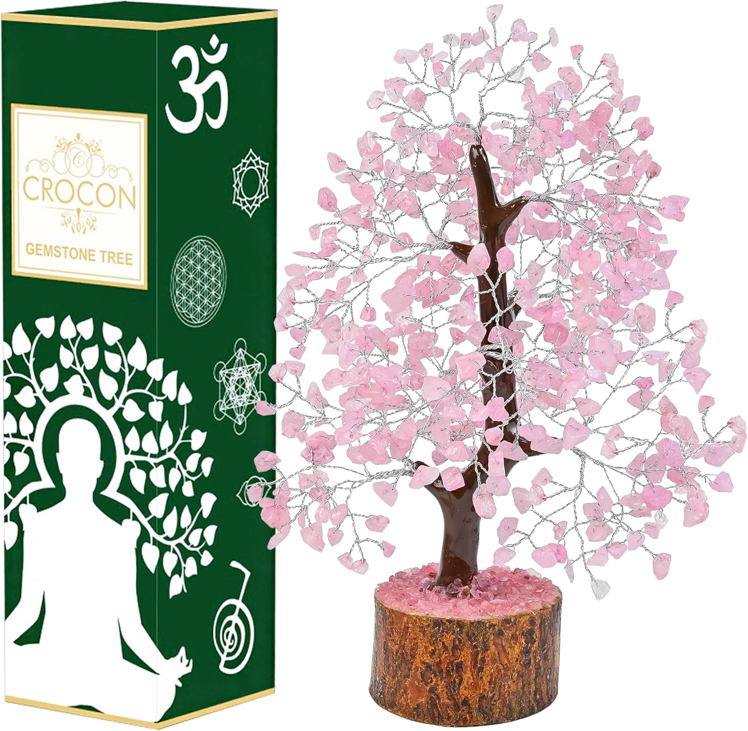 Rose Quartz Crystal Tree Home Decor and Pink Room Decor, Healing crystals Chakra Tree of Life Birthday Gifts for Women Mom Her Sister House warming Gifts New Home Spiritual Presents womens Gift