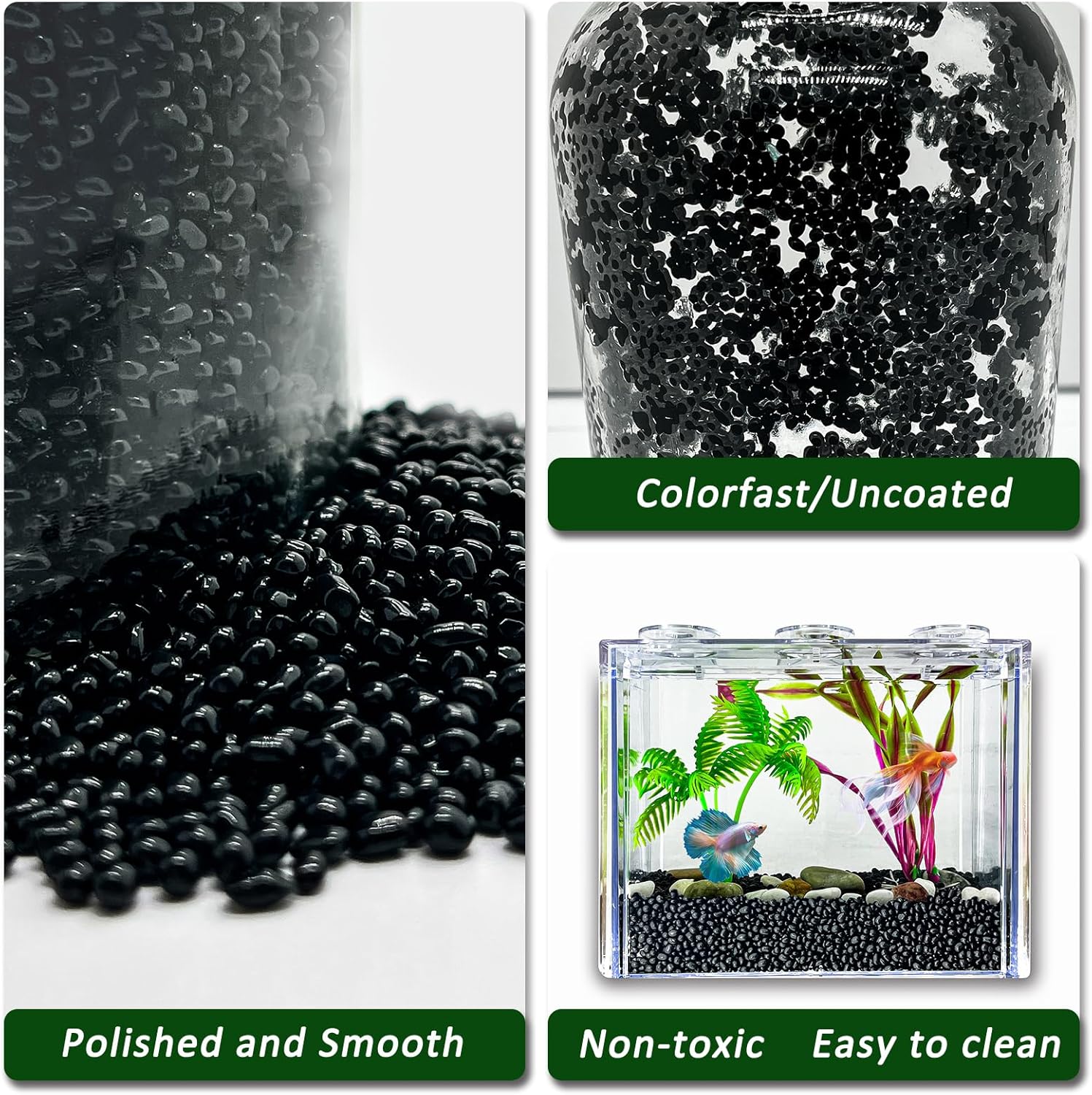 BXI 2.2 Lbs Small Aquarium Substrate Gravel Sand, Polished Smooth Fish Tank Gravel, Colorfast Uncoated Vibrant Blue Sea Glass, Decorative Stones for Vase Fillers, Fairy Garden, Potted Plants