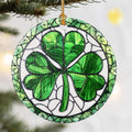 Christmas Ornaments, Dodosky 2.8in Ceramic Shamrock Ornament, Xmas Decor, Christmas Tree Ornaments, Xmas Decorations for Tree, Holiday Ornament, Irish Gifts for Women, Men, Good Luck Shamrock Decor