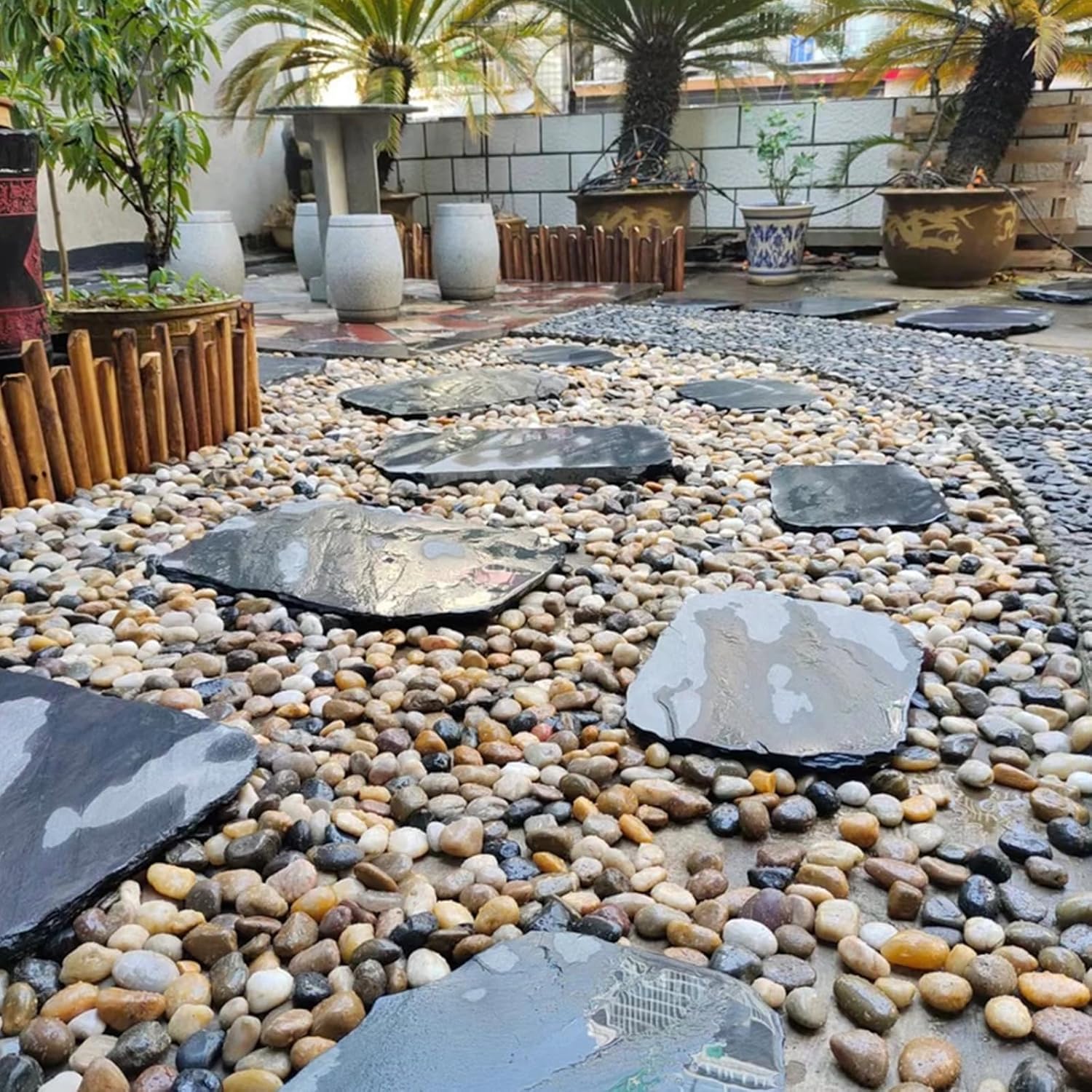 10LB Mixed Color River Rocks - 2-3 inch High Polished Decorative Pebbles, Stones for Landscaping, Natural River Rocks for Outdoor Décor, Plants,Vase Filler,Fish Tank