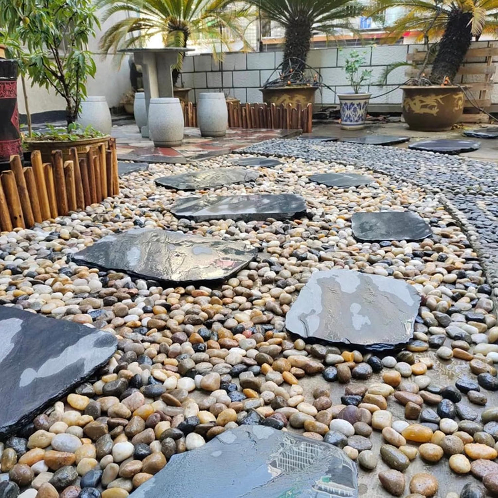 40LB Mixed Color River Rocks - 2-3 inch High Polished Decorative Pebbles, Polished Stones for Landscaping, Natural River Rocks for Outdoor Décor, Plants,Vase Filler,Fish Tank
