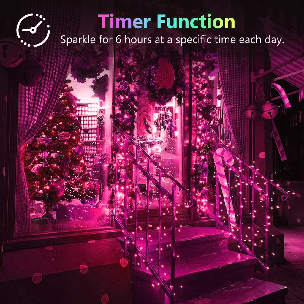 4 Pack 60 LED Christmas Fairy Lights Battery Operated with Timer, 20FT Waterproof Twinkle Lights Indoor Outdoor, String Lights for Bedroom, Wedding, DIY, Centerpiece, Christmas Decorations(Pink)