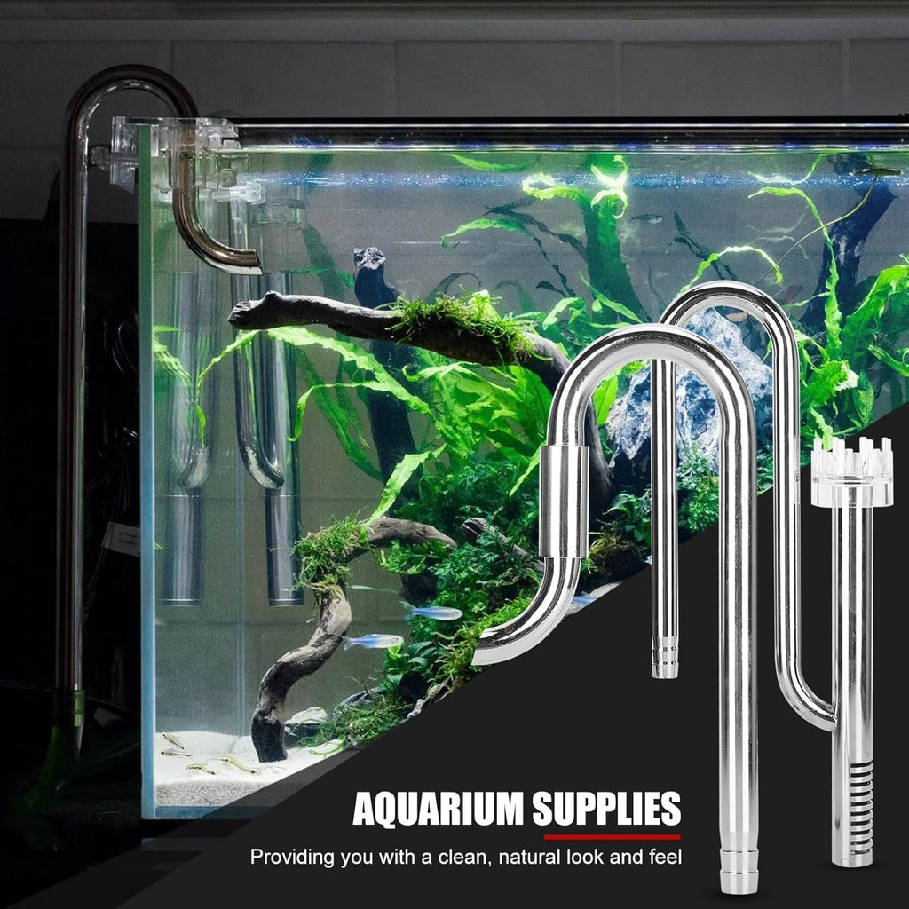 EVTSCAN Metal Lily Pipe Surface Skimmer Steel Stainless Inflow Outflow for Aquarium Planted Tank(12)
