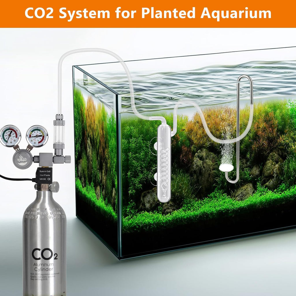 Aquarium CO2 Spiral Bubble Counter with High Transparent Crystal Glass Suitable for Aquatic Plants,Aquarium Supply Accessories Connect with CO2 Regulator