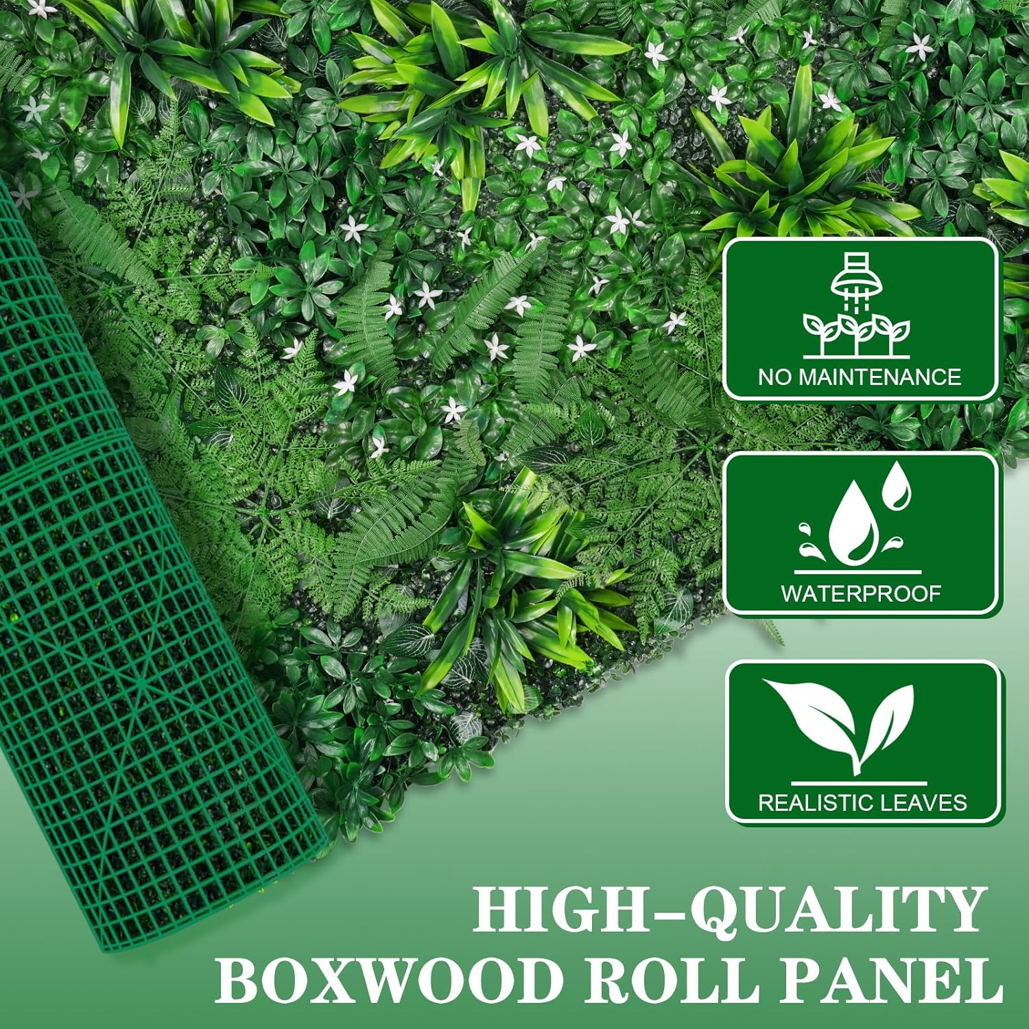 Grass Wall, Artificial Boxwood Panels 40"x120"(33.33 SQFT), Privacy Hedge Fence Screen with UV Protection, Greenery Backdrop for Indoor Home Wedding Decor and Outdoor Garden Backyard