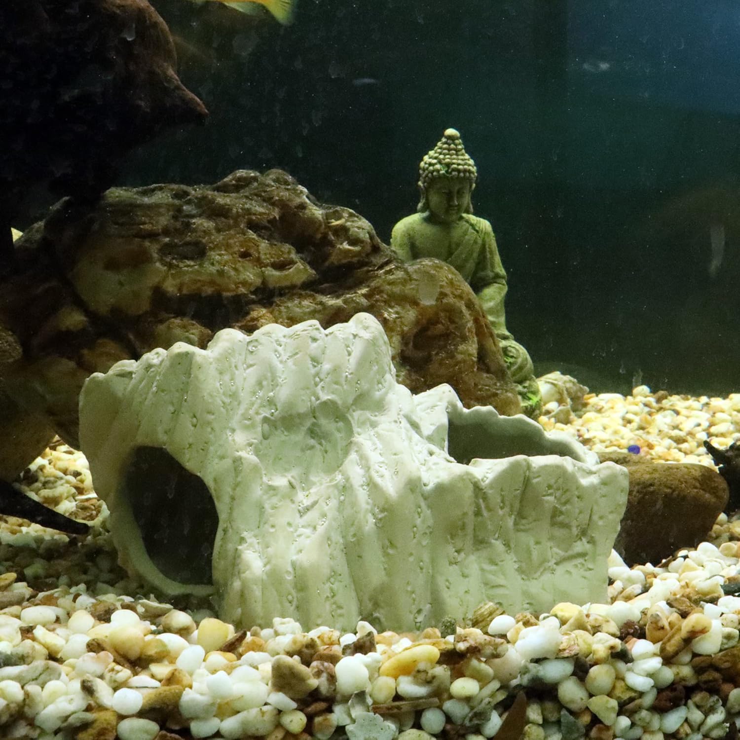 ALEGI Aquarium Decoration Rock Caves, Betta Fish Tank Accessories Hideout, Cichlid Stackable Cave Hiding (Large)