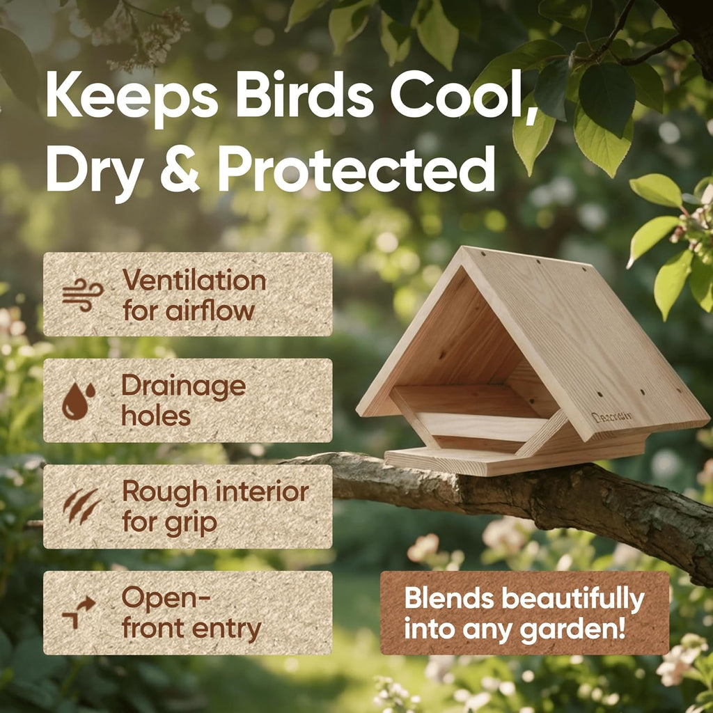 DIY Wooden Dove Nesting Box - Birdhouses for Outdoor Use, Small Birdhouses for Mourning Doves and Other Small Birds, Durable Pine Wood, by Decoribles