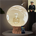 Personalized U.S. Navy Moon Lamp with Custom Photo & Text - Custom Army Moon Night Light with U.S. Navy Logo - Gift for Sailors, Veterans, Soldiers & Military Families