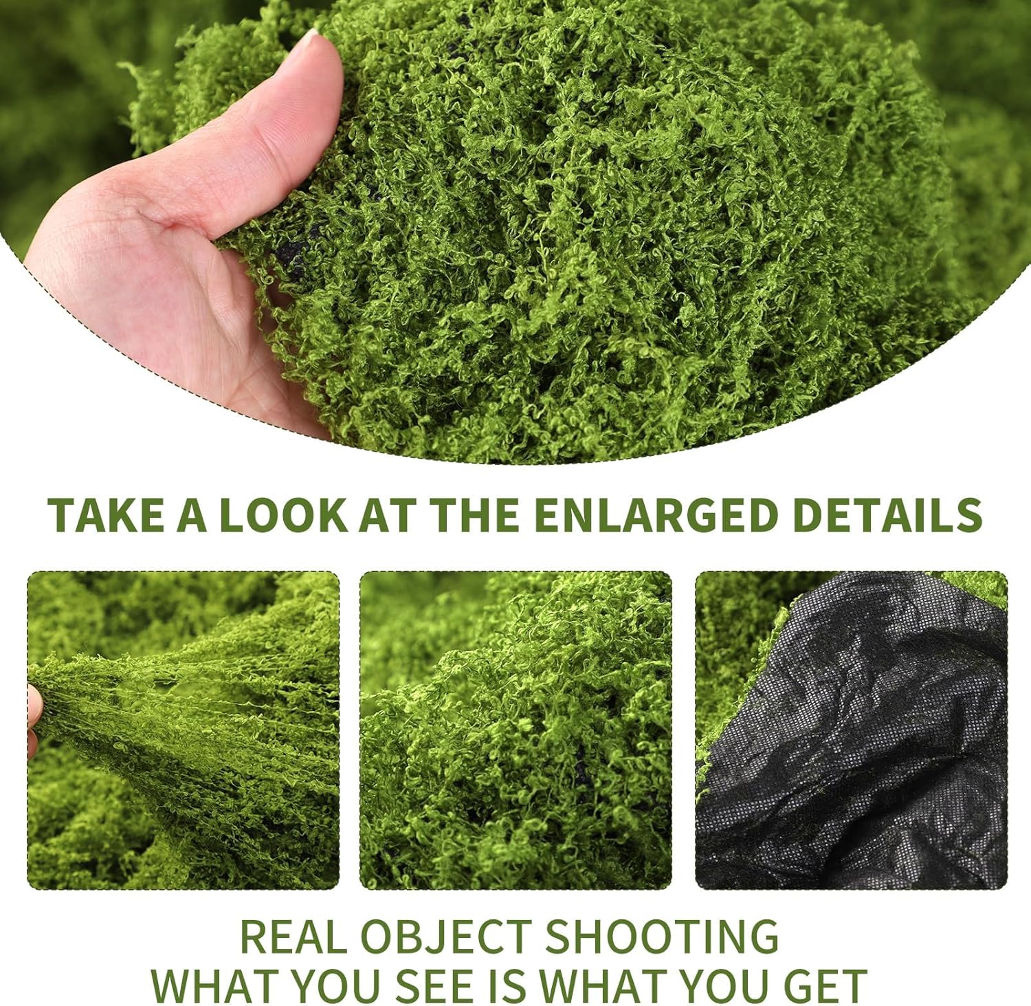 Artificial Green Moss Mat for Decoration Carpet Grass Wall, Natural Green Decorative for Plants Indoor with Base Fabric, Artificial Moss Mat suitable for DIY projects (Green- 19.68*19.68 inch)