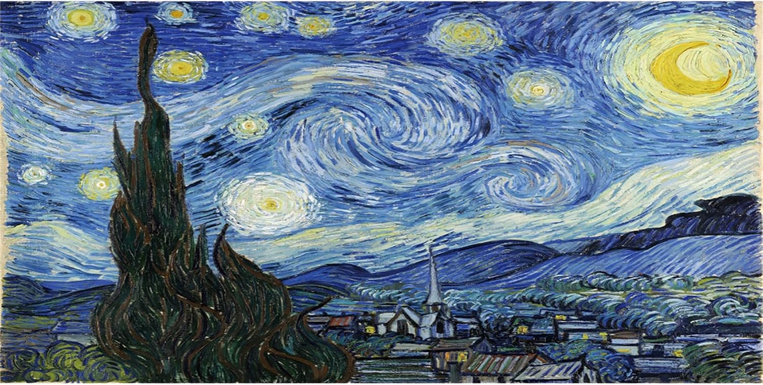 Baocicco 20x10ft Vincent Van Gogh Artwork Starry Sky Backdrop Famous Post-Impressionism Oil Painting Photography Background Wallpaper Decoration Birthday Party Baby Shower Wedding Photo Studio Props