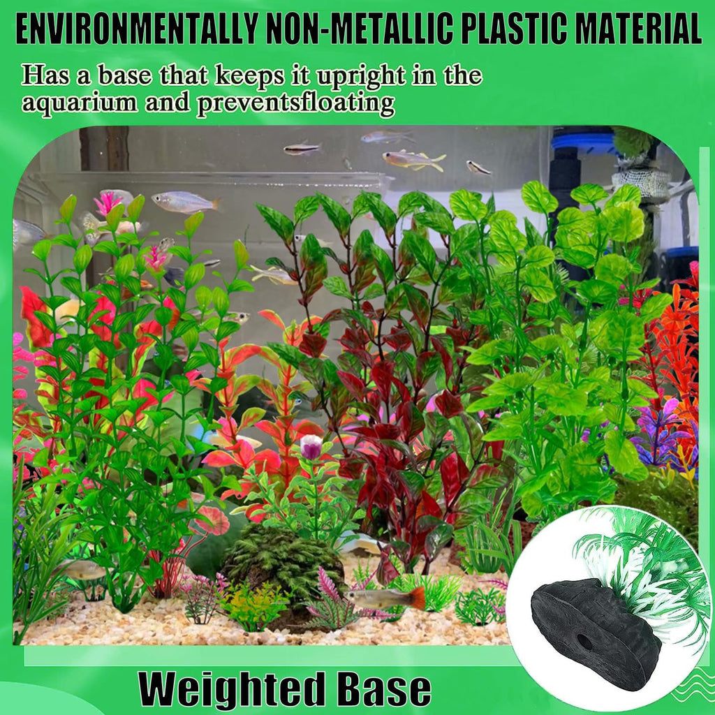 25pcs Fish Tank Accessories Aquarium Artificial Plants, Fish Tank Decorations Plants, Aquarium Decor Artificial Plants, Small to Large