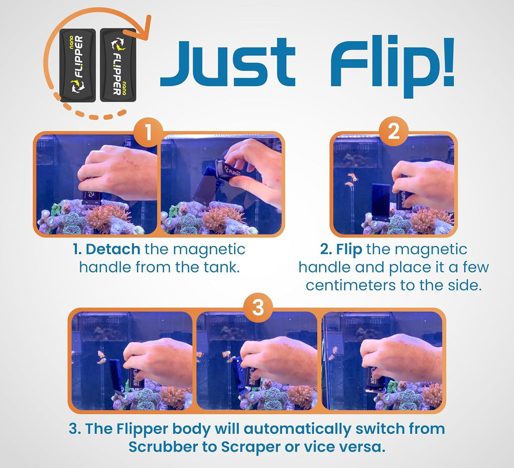 Flipper Magnetic Aquarium Glass Cleaner & Fish Tank Accessories | Effortless Algae Remover for Fish Tank (Nano)