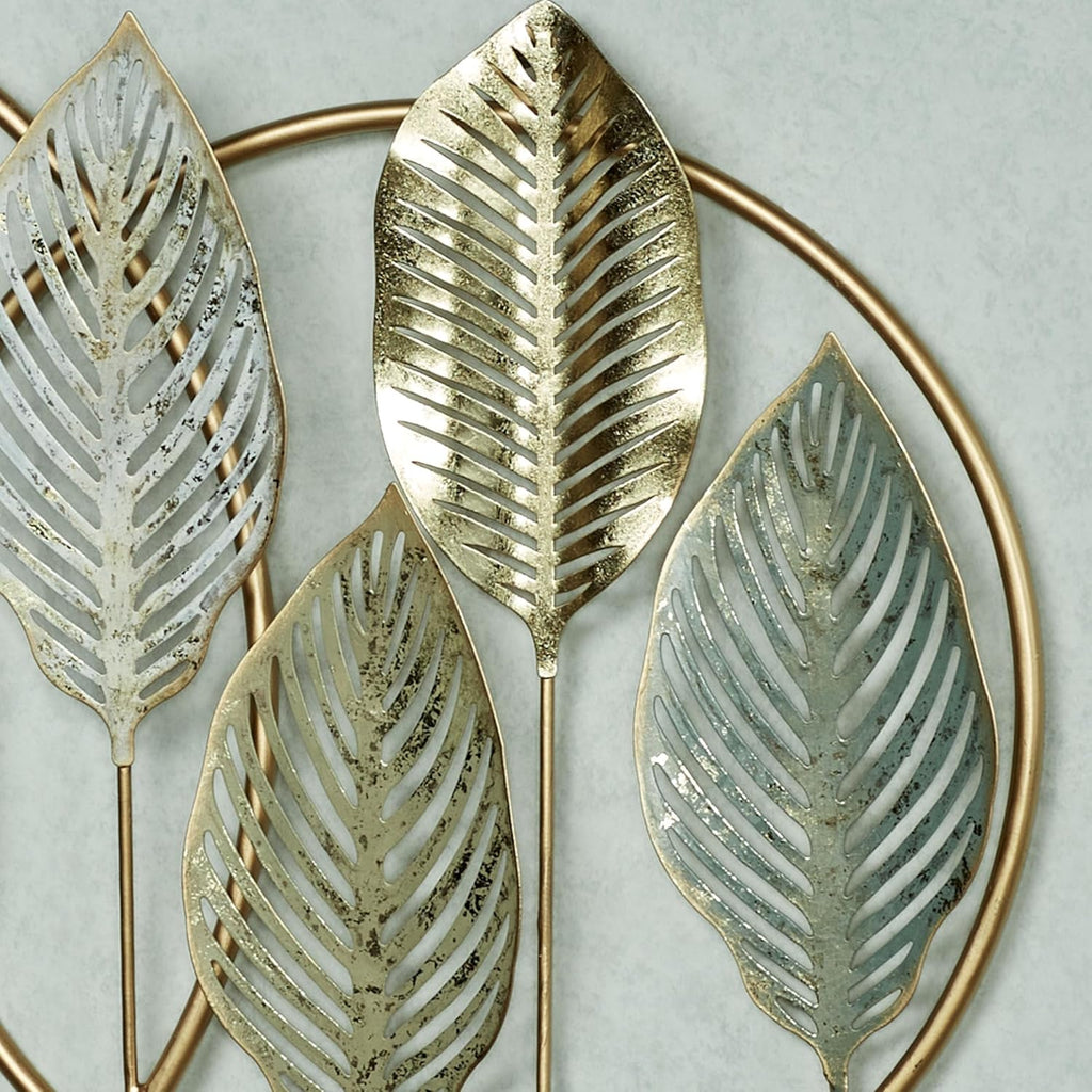 Touch of Class Quiet Nature Openwork Leaf Metal Wall Art | Hanging Sculpture Decor for Bedroom, Living Room, Bathroom